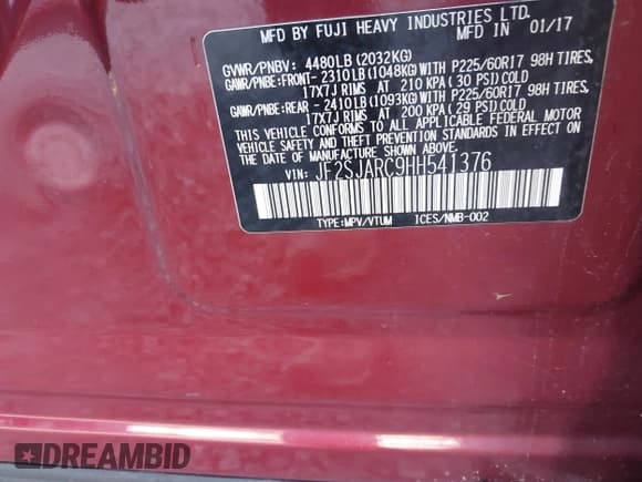 ✅ 2017 Subaru Forester Limited • VIN: JF2SJARC9HH541376 • Lot: 43547499. Wystawiony na IAAI z przebiegiem 123 464 mil. Bezpłatny archiwum sprzedaży aukcyjnych z USA i szczegółowy raport historii pojazdu na DreamBid. Zdjęcie 9.