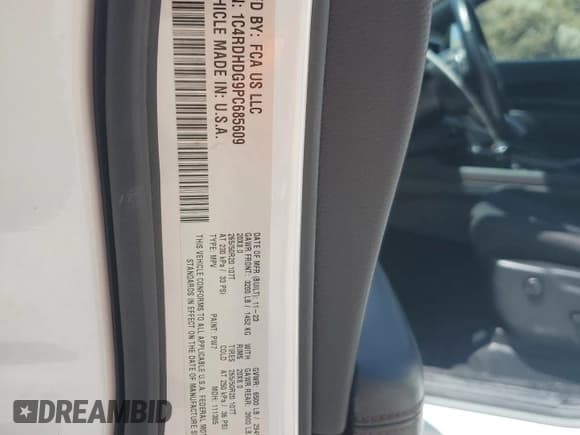 ✅ 2023 Dodge Durango GT • VIN: 1C4RDHDG9PC685609 • Lot: 62188905. Wystawiony na Copart z przebiegiem 35 637 mil. Bezpłatny archiwum sprzedaży aukcyjnych z USA i szczegółowy raport historii pojazdu na DreamBid. Zdjęcie 13.