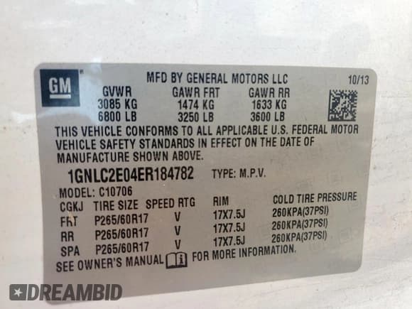 ✅ 2014 Chevrolet Tahoe Commercial • VIN: 1GNLC2E04ER184782 • Lot: 61010155. Listed on Copart with 156,768 mi. Free auction sales archive from the USA and detailed vehicle history report at DreamBid. Image 14.