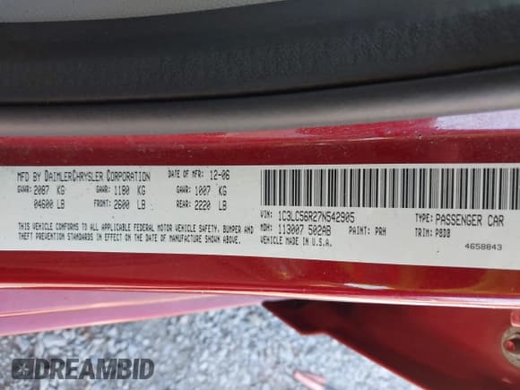 ✅ 2007 Chrysler Sebring Touring • VIN: 1C3LC56R27N542905 • Лот: 43439876. Опубликован ранее на IAAI с пробегом 158 042 миль. Бесплатный доступ к архиву аукционных продаж из США и подробный отчёт об истории автомобиля на DreamBid. Изображение 9.