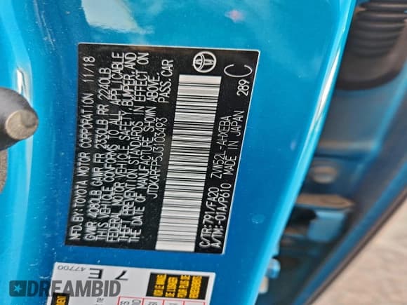 ✅ 2018 Toyota Prius Plus • VIN: JTDKARFP5J3103493 • Lot: 93745335. Wystawiony na Copart z przebiegiem 44 435 mil. Bezpłatny archiwum sprzedaży aukcyjnych z USA i szczegółowy raport historii pojazdu na DreamBid. Zdjęcie 13.