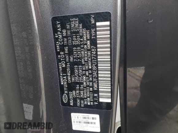 ✅ 2023 Hyundai Tucson XRT • VIN: KM8JF3AE8PU177487 • Lot: 90230195. Wystawiony na Copart z przebiegiem 27 796 mil. Bezpłatny archiwum sprzedaży aukcyjnych z USA i szczegółowy raport historii pojazdu na DreamBid. Zdjęcie 13.