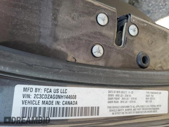 ✅ 2022 Dodge Challenger SXT • VIN: 2C3CDZAG0NH144608 • Lot: 92120125. Wystawiony na Copart z przebiegiem 26 688 mil. Bezpłatny archiwum sprzedaży aukcyjnych z USA i szczegółowy raport historii pojazdu na DreamBid. Zdjęcie 12.