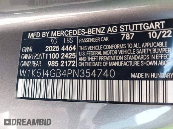 2023 Mercedes-Benz CLA 250 с VIN W1K5J4GB4PN354740, выставлен на аукционе IAAI как лот 42720605 с пробегом 27 746 миль миль и . История ставок и продаж доступна на DreamBid. Изображение 9.