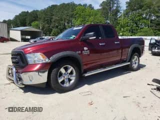 2018 Ram 1500 SLT with VIN 1C6RR7GT3JS348541, listed as a Copart auction lot 57144935 with 105,497 mi miles and Salvage title. Bid and sale history available at DreamBid. Image 1.
