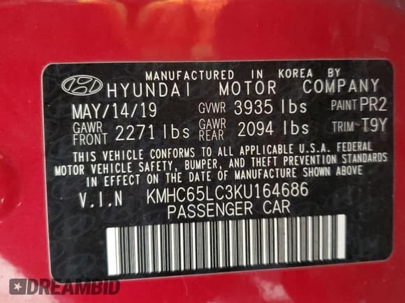 ✅ 2019 Hyundai Ioniq Blue • VIN: KMHC65LC3KU164686 • Lot: 44822025. Wystawiony na Copart z przebiegiem 203 129 mil. Bezpłatny archiwum sprzedaży aukcyjnych z USA i szczegółowy raport historii pojazdu na DreamBid. Zdjęcie 12.