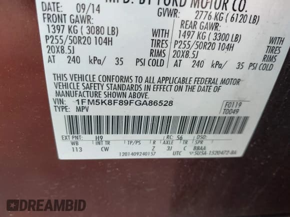 ✅ 2015 Ford Explorer Limited • VIN: 1FM5K8F89FGA86528 • Lot: 42190035. Wystawiony na IAAI z przebiegiem 133 398 mil. Bezpłatny archiwum sprzedaży aukcyjnych z USA i szczegółowy raport historii pojazdu na DreamBid. Zdjęcie 9.