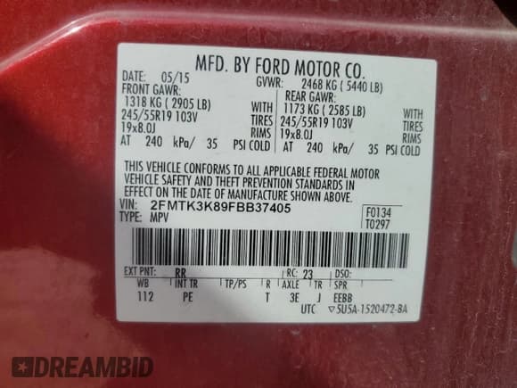 ✅ 2015 Ford Edge Titanium • VIN: 2FMTK3K89FBB37405 • Lot: 90138295. Wystawiony na Copart z przebiegiem 171 541 mil. Bezpłatny archiwum sprzedaży aukcyjnych z USA i szczegółowy raport historii pojazdu na DreamBid. Zdjęcie 13.