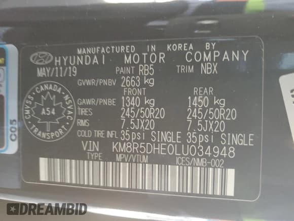 ✅ 2020 Hyundai Palisade Limited • VIN: KM8R5DHE0LU034948 • Лот: 41456935. Опубликован ранее на Copart с пробегом 88 471 миль. Бесплатный доступ к архиву аукционных продаж из США и подробный отчёт об истории автомобиля на DreamBid. Изображение 13.