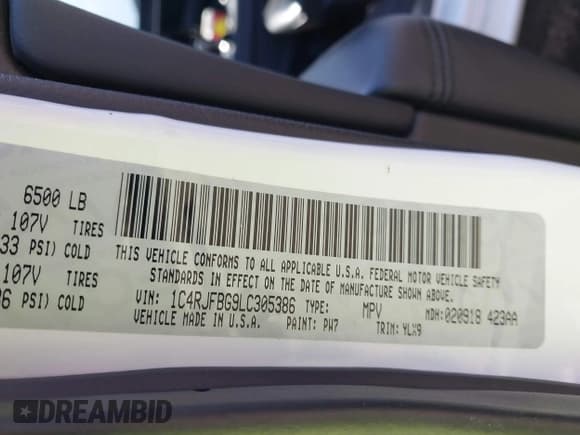 ✅ 2020 Jeep Grand Cherokee Limited • VIN: 1C4RJFBG9LC305386 • Lot: 41838821. Wystawiony na IAAI z przebiegiem Nie podano. Bezpłatny archiwum sprzedaży aukcyjnych z USA i szczegółowy raport historii pojazdu na DreamBid. Zdjęcie 9.
