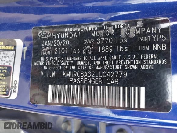 ✅ 2020 Hyundai Venue SEL • VIN: KMHRC8A32LU042779 • Lot: 41524933. Listed on IAAI with 111,579 mi. Free auction sales archive from the USA and detailed vehicle history report at DreamBid. Image 9.