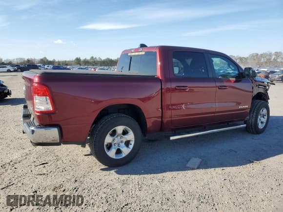 ✅ 2021 Ram 1500 Big Horn • VIN: 1C6SRFFT5MN535506 • Lot: 92245945. Listed on Copart with 51,739 mi. Free auction sales archive from the USA and detailed vehicle history report at DreamBid. Image 3.