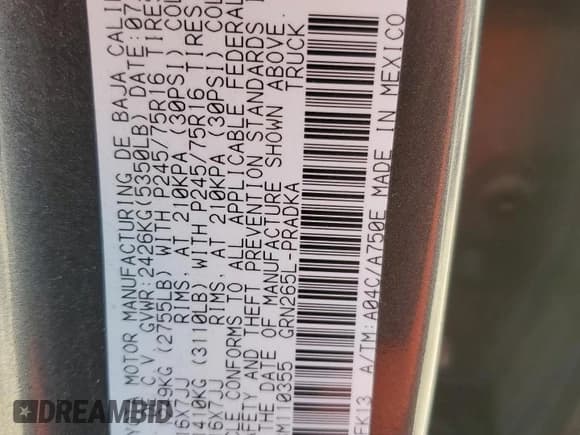 ✅ 2011 Toyota Tacoma PreRunner • VIN: 3TMJU4GN2BM110355 • Lot: 72028075. Listed on Copart with Not provided. Free auction sales archive from the USA and detailed vehicle history report at DreamBid. Image 13.