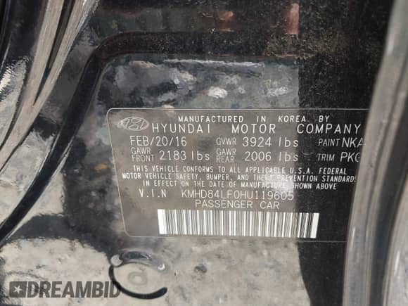 2017 Hyundai Elantra Limited с VIN KMHD84LF0HU119605, выставлен на аукционе IAAI как лот 43222041 с пробегом 160 633 миль миль и . История ставок и продаж доступна на DreamBid. Изображение 9.