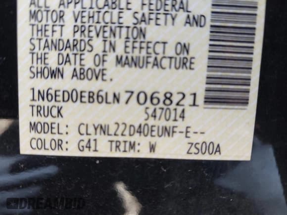 ✅ 2020 Nissan Frontier SV • VIN: 1N6ED0EB6LN706821 • Lot: 43577347. Listed on IAAI with 79,263 mi. Free auction sales archive from the USA and detailed vehicle history report at DreamBid. Image 9.