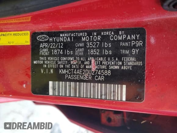 ✅ 2013 Hyundai Accent GLS • VIN: KMHCT4AE2DU274588 • Лот: 79053864. Опубликован ранее на Copart с пробегом 188 391 миль. Бесплатный доступ к архиву аукционных продаж из США и подробный отчёт об истории автомобиля на DreamBid. Изображение 12.