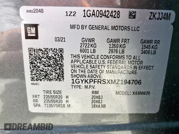 ✅ 2021 Cadillac XT6 Premium Luxury • VIN: 1GYKPFRSXMZ194706 • Lot: 56858655. Wystawiony na Copart z przebiegiem 73 756 mil. Bezpłatny archiwum sprzedaży aukcyjnych z USA i szczegółowy raport historii pojazdu na DreamBid. Zdjęcie 13.