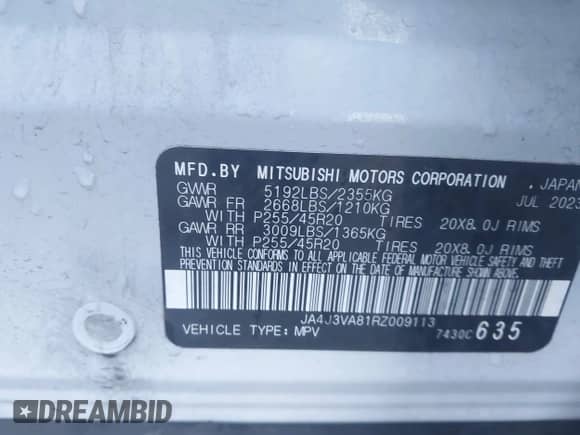 2024 Mitsubishi Outlander SE z VIN JA4J3VA81RZ009113, wystawiony jako IAAI lot #43244317 z przebiegiem 99 284 mil mil oraz . Historia ofert i sprzedaży dostępna na DreamBid. Obrazek 9.