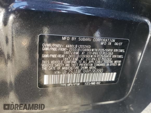 ✅ 2017 Subaru Forester Touring • VIN: JF2SJAWC3HH596880 • Lot: 92361195. Wystawiony na Copart z przebiegiem 71 614 mil. Bezpłatny archiwum sprzedaży aukcyjnych z USA i szczegółowy raport historii pojazdu na DreamBid. Zdjęcie 13.