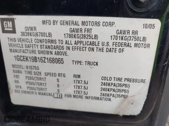 ✅ 2006 Chevrolet Silverado 1500 LT1 • VIN: 1GCEK19B16Z168065 • Лот: 43587483. Опубликован ранее на IAAI с пробегом 252 179 миль. Бесплатный доступ к архиву аукционных продаж из США и подробный отчёт об истории автомобиля на DreamBid. Изображение 9.