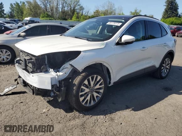 ✅ 2020 Ford Escape Titanium Hybrid • VIN: 1FMCU9DZ8LUC54546 • Lot: 56179375. Listed on Copart with 30,760 mi. Free auction sales archive from the USA and detailed vehicle history report at DreamBid. Image 1.