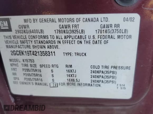 ✅ 2002 Chevrolet Silverado 1500 LT • VIN: 2GCEK19T421358311 • Лот: 80104244. Опубликован ранее на Copart с пробегом Не указан. Бесплатный доступ к архиву аукционных продаж из США и подробный отчёт об истории автомобиля на DreamBid. Изображение 12.