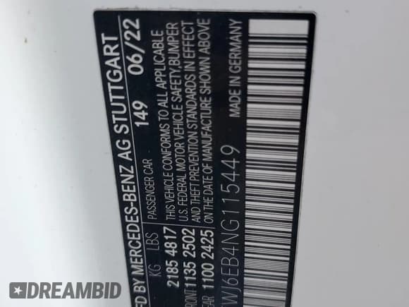 ✅ 2022 Mercedes-Benz C 43 AMG • VIN: W1KWJ6EB4NG115449 • Lot: 86269125. Wystawiony na Copart z przebiegiem Nie podano. Bezpłatny archiwum sprzedaży aukcyjnych z USA i szczegółowy raport historii pojazdu na DreamBid. Zdjęcie 12.