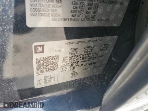 ✅ 2020 Chevrolet Silverado 1500 RST • VIN: 1GCRYEED3LZ328618 • Lot: 70525954. Wystawiony na Copart z przebiegiem 73 197 mil. Bezpłatny archiwum sprzedaży aukcyjnych z USA i szczegółowy raport historii pojazdu na DreamBid. Zdjęcie 14.