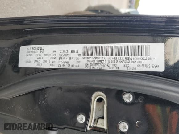 ✅ 2018 Ram 1500 Express • VIN: 1C6RR7FT7JS121483 • Lot: 86607565. Listed on Copart with 254,617 mi. Free auction sales archive from the USA and detailed vehicle history report at DreamBid. Image 12.