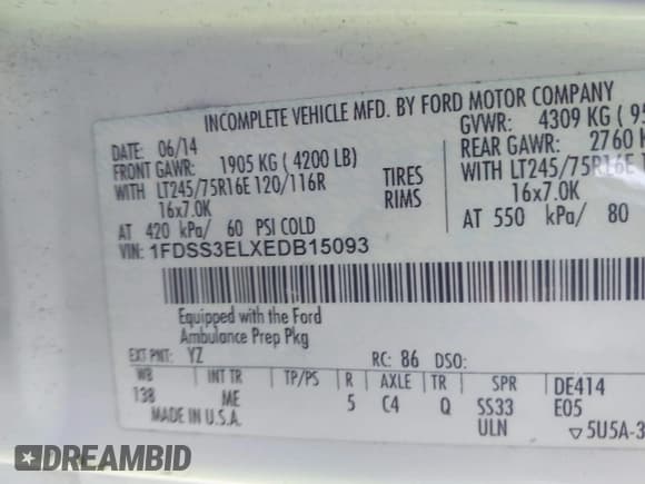 ✅ 2014 Ford Econoline Cargo Commercial • VIN: 1FDSS3ELXEDB15093 • Лот: 41853133. Опубликован ранее на IAAI с пробегом 315 724 миль. Бесплатный доступ к архиву аукционных продаж из США и подробный отчёт об истории автомобиля на DreamBid. Изображение 9.