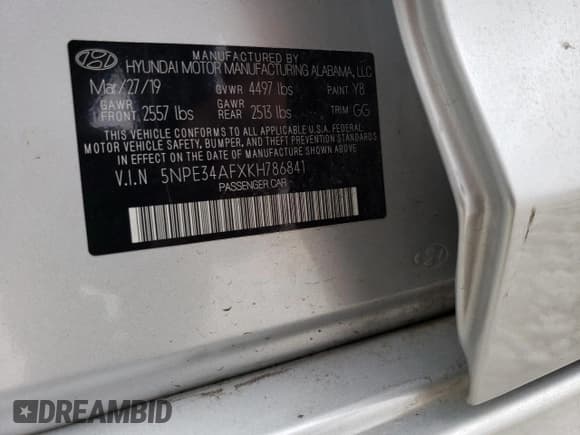 ✅ 2019 Hyundai Sonata SEL • VIN: 5NPE34AFXKH786841 • Lot: 40315873. Listed on Copart with 43,543 mi. Free auction sales archive from the USA and detailed vehicle history report at DreamBid. Image 15.