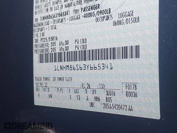 ✅ 2003 Lincoln LS • VIN: 1LNHM86S63Y665341 • Lot: 43162029. Listed on IAAI with 133,136 mi. Free auction sales archive from the USA and detailed vehicle history report at DreamBid. Image 9.