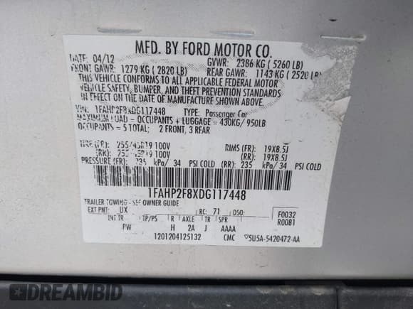 ✅ 2013 Ford Taurus Limited • VIN: 1FAHP2F8XDG117448 • Lot: 39585596. Wystawiony na IAAI z przebiegiem 150 747 mil. Bezpłatny archiwum sprzedaży aukcyjnych z USA i szczegółowy raport historii pojazdu na DreamBid. Zdjęcie 9.