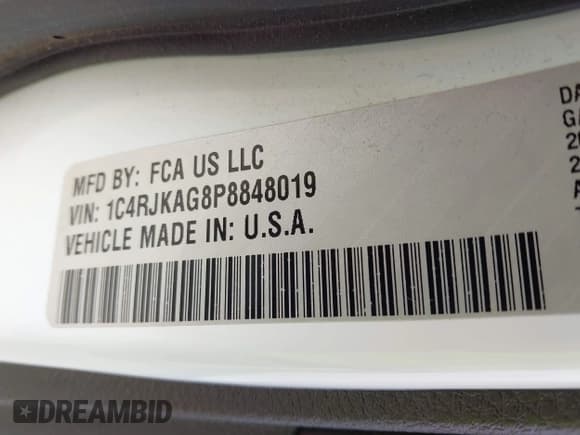 ✅ 2023 Jeep Grand Cherokee Laredo • VIN: 1C4RJKAG8P8848019 • Lot: 42711951. Listed on IAAI with 55,685 mi. Free auction sales archive from the USA and detailed vehicle history report at DreamBid. Image 9.