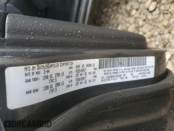 ✅ 2004 Jeep Grand Cherokee Limited • VIN: 1J4GW58N24C351890 • Lot: 86650295. Listed on Copart with 141,941 mi. Free auction sales archive from the USA and detailed vehicle history report at DreamBid. Image 13.