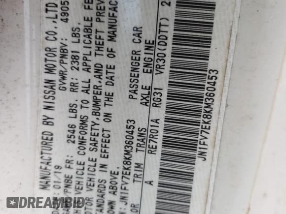 ✅ 2019 Infiniti Q60 Red Sport 400 • VIN: JN1FV7EK8KM360453 • Lot: 83833905. Listed on Copart with 15,555 mi. Free auction sales archive from the USA and detailed vehicle history report at DreamBid. Image 12.