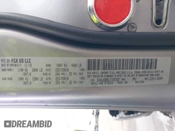 2020 Jeep Compass Latitude z VIN 3C4NJDBB5LT157233, wystawiony jako IAAI lot #43548226 z przebiegiem 34 715 mil mil oraz . Historia ofert i sprzedaży dostępna na DreamBid. Obrazek 9.