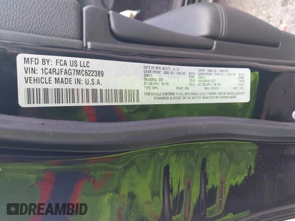 ✅ 2021 Jeep Grand Cherokee Laredo X • VIN: 1C4RJFAG7MC622389 • Лот: 43384271. Опубликован ранее на IAAI с пробегом 34 544 миль. Бесплатный доступ к архиву аукционных продаж из США и подробный отчёт об истории автомобиля на DreamBid. Изображение 9.