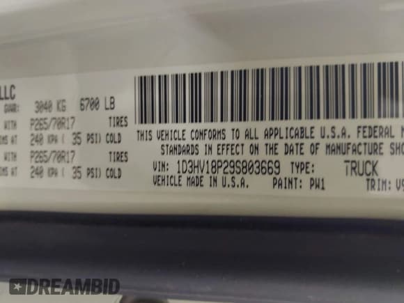 ✅ 2009 Dodge 1500 TRX • VIN: 1D3HV18P29S803669 • Lot: 42745881. Wystawiony na IAAI z przebiegiem 162 365 mil. Bezpłatny archiwum sprzedaży aukcyjnych z USA i szczegółowy raport historii pojazdu na DreamBid. Zdjęcie 9.