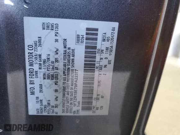 ✅ 2009 Ford Ranger XL • VIN: 1FTZR15E79PA22377 • Лот: 53986755. Опубликован ранее на Copart с пробегом 125 175 миль. Бесплатный доступ к архиву аукционных продаж из США и подробный отчёт об истории автомобиля на DreamBid. Изображение 12.