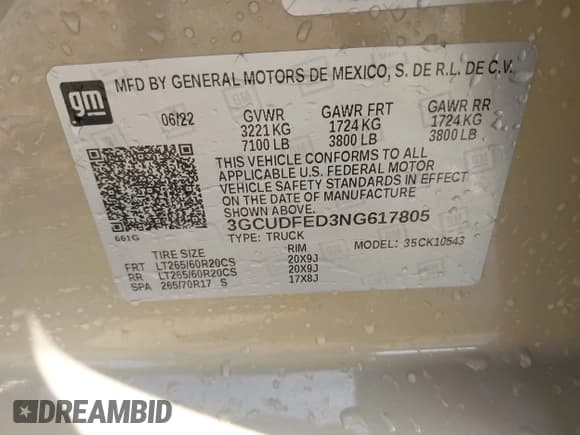 ✅ 2022 Chevrolet Silverado 1500 LT Trail Boss • VIN: 3GCUDFED3NG617805 • Lot: 43012294. Listed on IAAI with 21,476 mi. Free auction sales archive from the USA and detailed vehicle history report at DreamBid. Image 9.