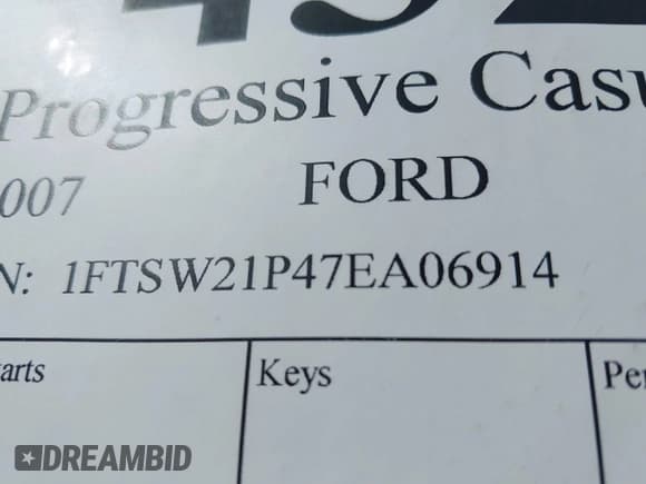 ✅ 2007 Ford F-250 XL • VIN: 1FTSW21P47EA06914 • Лот: 43214998. Опубликован ранее на IAAI с пробегом Не указан. Бесплатный доступ к архиву аукционных продаж из США и подробный отчёт об истории автомобиля на DreamBid. Изображение 9.