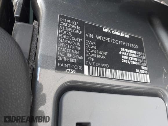 ✅ 2015 Mercedes-Benz Sprinter Passenger • VIN: WDZPE7DC1FP111850 • Lot: 41920037. Wystawiony na IAAI z przebiegiem 127 121 mil. Bezpłatny archiwum sprzedaży aukcyjnych z USA i szczegółowy raport historii pojazdu na DreamBid. Zdjęcie 9.