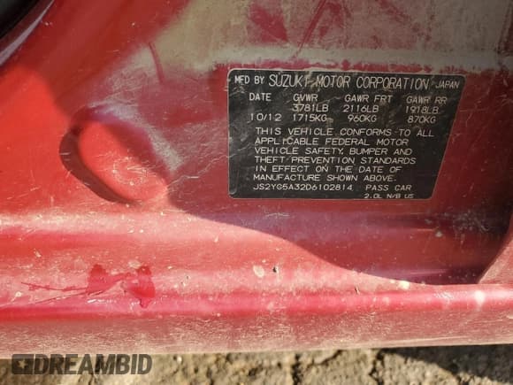 ✅ 2013 Suzuki SX4 LE • VIN: JS2YC5A32D6102814 • Лот: 81658025. Опубликован ранее на Copart с пробегом 144 343 миль. Бесплатный доступ к архиву аукционных продаж из США и подробный отчёт об истории автомобиля на DreamBid. Изображение 12.