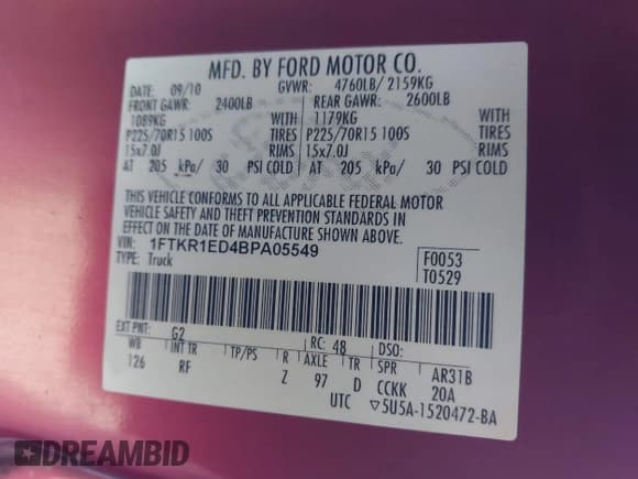 ✅ 2011 Ford Ranger XL • VIN: 1FTKR1ED4BPA05549 • Lot: 43717646. Wystawiony na IAAI z przebiegiem 159 125 mil. Bezpłatny archiwum sprzedaży aukcyjnych z USA i szczegółowy raport historii pojazdu na DreamBid. Zdjęcie 9.