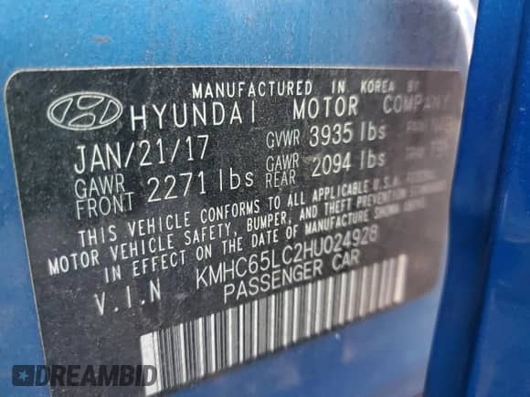 2017 Hyundai Ioniq Blue z VIN KMHC65LC2HU024928, wystawiony jako Copart lot #79248054 z przebiegiem 139 443 mil mil oraz Szkoda całkowita • Salvage title. Historia ofert i sprzedaży dostępna na DreamBid. Obrazek 12.