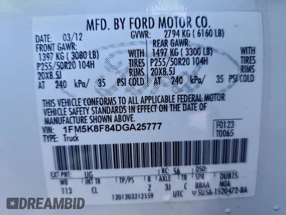 ✅ 2013 Ford Explorer Limited • VIN: 1FM5K8F84DGA25777 • Lot: 92035595. Listed on Copart with 141,066 mi. Free auction sales archive from the USA and detailed vehicle history report at DreamBid. Image 13.