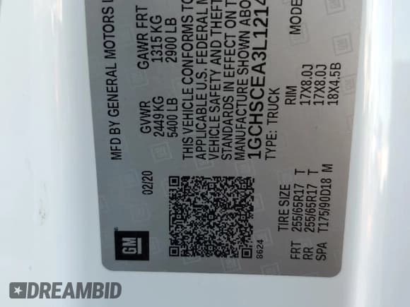 ✅ 2020 Chevrolet Colorado 2WD LT • VIN: 1GCHSCEA3L1214012 • Lot: 92412255. Wystawiony na Copart z przebiegiem 85 035 mil. Bezpłatny archiwum sprzedaży aukcyjnych z USA i szczegółowy raport historii pojazdu na DreamBid. Zdjęcie 12.