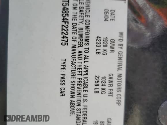 2004 Chevrolet Malibu LS z VIN 1G1ZT54854F222475, wystawiony jako Copart lot #71265844 z przebiegiem 158 665 mil mil oraz Szkoda całkowita • Salvage title. Historia ofert i sprzedaży dostępna na DreamBid. Obrazek 14.