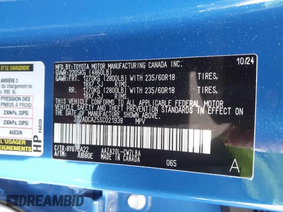 ✅ 2025 Lexus NX 250 • VIN: 2T2ADCAZ5SC021938 • Лот: 43678344. Опубликован ранее на IAAI с пробегом 5 563 миль. Бесплатный доступ к архиву аукционных продаж из США и подробный отчёт об истории автомобиля на DreamBid. Изображение 9.